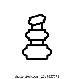 Hernia icon Black and white outline vector