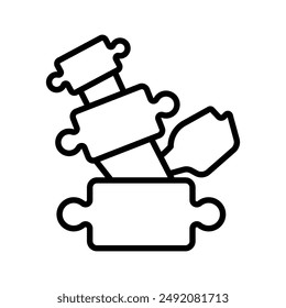 Hernia-Icon lineare Logo-Markierung in Schwarz und Weiß