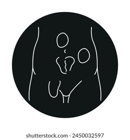 Hernias line icon. Vector isolated element. Editable stroke.