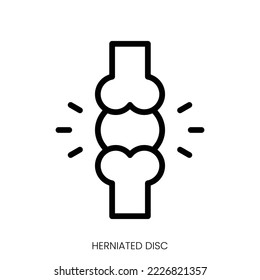 herniated disc icon. Line Art Style Design Isolated On White Background