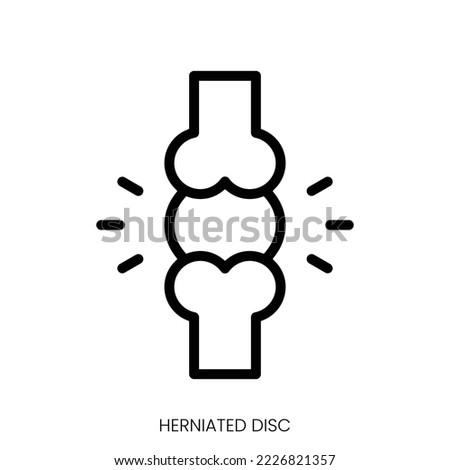 herniated disc icon. Line Art Style Design Isolated On White Background