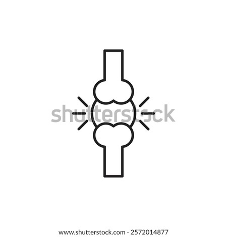 Herniated disc icon in liner stroke style