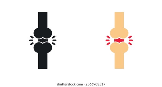 Herniated disc icon set in black and colored