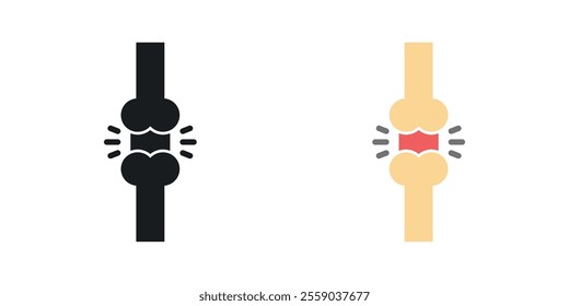 Herniated disc icons in black and colored version