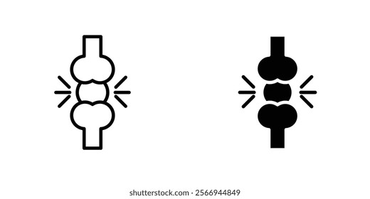 Herniated disc icons. black and white vector set.