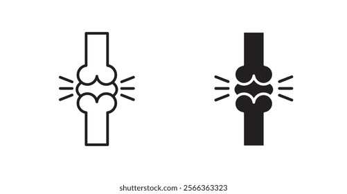 Herniated disc icons in line stroke and flat versions