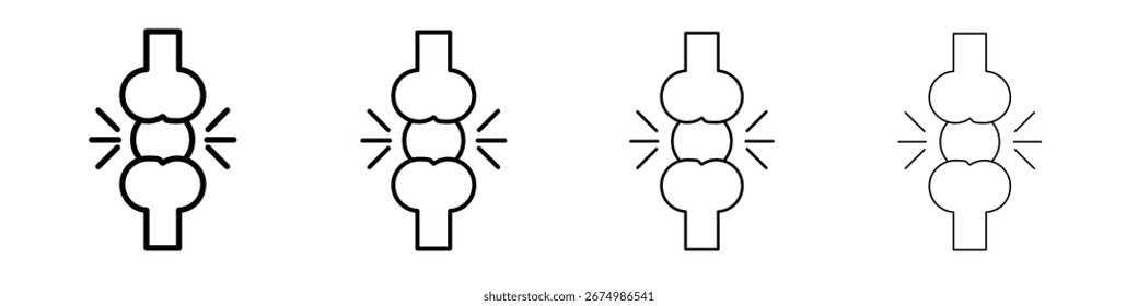 Herniated disc icons. line strokes simple icons