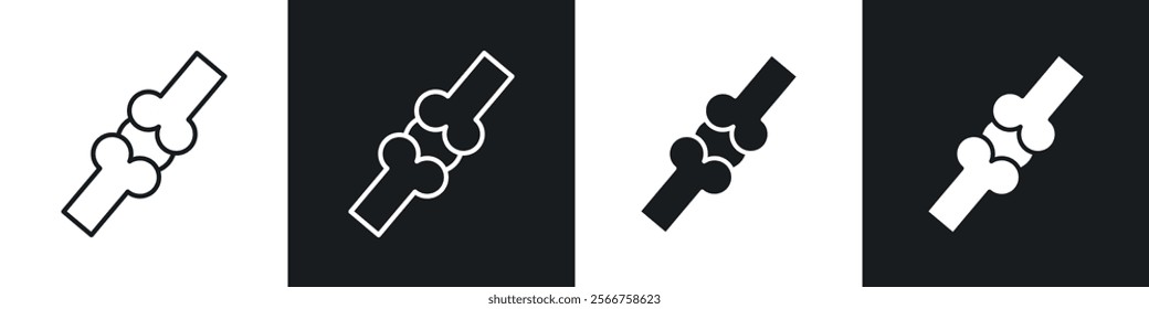 Herniated disc icons in Thin line black color. flat simple vector symbols illustration.