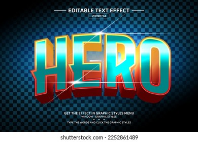 Hero 3D editable text effect template