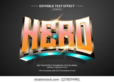 Vorlage für bearbeitbaren Text-Effekt von Hero 3D