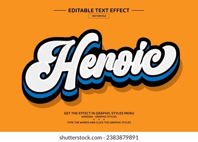 Hero 3D editable text effect template