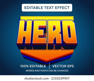 hero 3d text effect and editable text effect