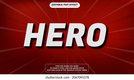 Hero 3D Text Style Effect with Editable Text