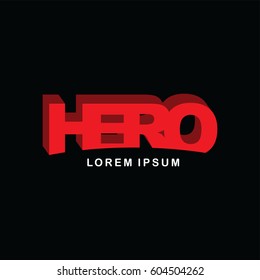 hero alphabet letter logo brand template logotype - below round under cut