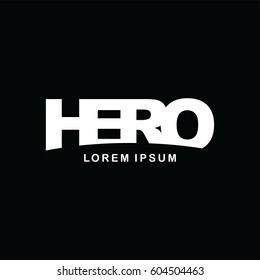 hero alphabet letter logo brand template logotype - below round under cut
