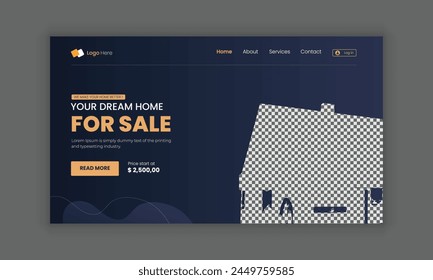 Hero banner for real estate website, landing page with house signed property purchase agreement. Concept of real estate deal, buying a home. Modern Real estate website UIUX design.