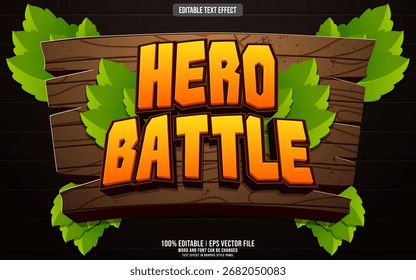 Hero battle 3D editable text effect
