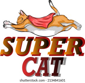 a hero cat in a red cape