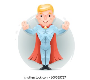 Hero Character Calm Down Pacify Peace Emotion Icon Retro Cartoon Design Vector Illustration