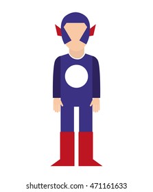 hero character comic isolated icon vector illustration design