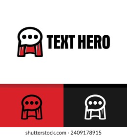 Hero Chat Logo Design. Simple and Modern. Vector illustration
