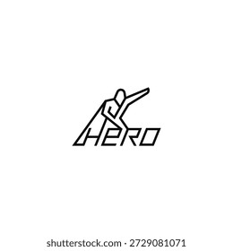 Hero in a cloak text logo.