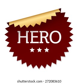 HERO color vector sticker