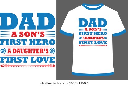 Hero dad - vector design illustration, it can use for label, logo, sign, sticker for printing for the t-shirt.