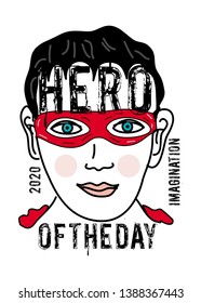 hero of the day drawing illustration vector