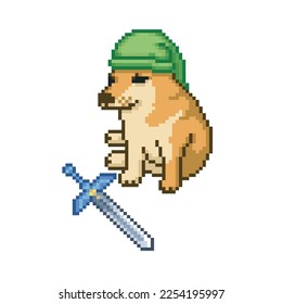 Hero dog, pixel art meme