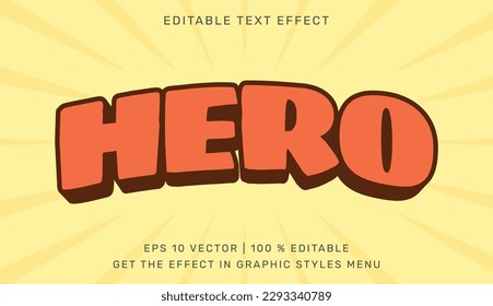 Hero editable text effect template. Suitable for brand or business logos