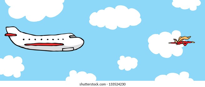 Hero facing a plane