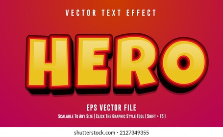 hero font effect. editable text effect 