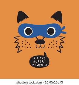 hero fox drawing as vector for tee print