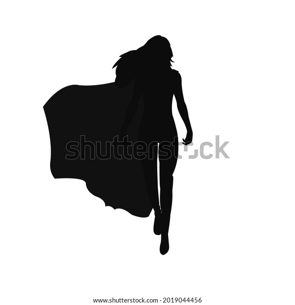 Hero Girl Woman Superhero Fly Cape Stock Vector (Royalty Free ...