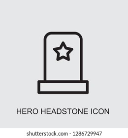 hero headstone icon . Editable outline hero headstone icon from war. Trendy hero headstone icon for web and mobile.