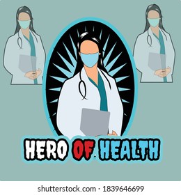 hero of healt vector illustration and logos