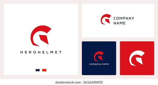 Hero helmet logo design template