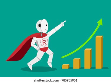 Hero humanoid robot can increase your profit, vector