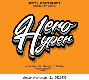 Hero Hyper 3D Editable Text Effect Template