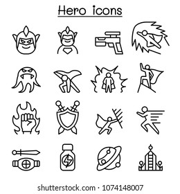 Hero Icon Set In Thin Line Style