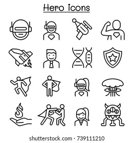 Hero Icon Set In Thin Line Style