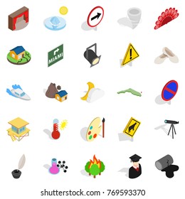 Hero icons set. Isometric set of 25 hero vector icons for web isolated on white background