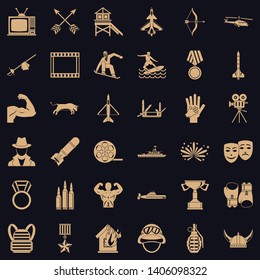 Hero icons set. Simple style of 36 hero vector icons for web for any design