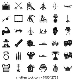 Hero icons set. Simple style of 36 hero vector icons for web isolated on white background