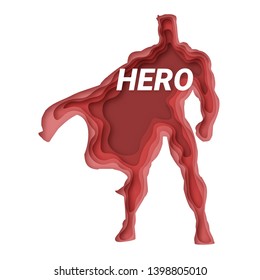 Hero illustration vector. Paper cut origami style