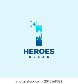 Me encanta la idea del logotipo moderno del servicio de limpieza de letras iniciales.