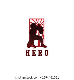 Hero and japan style logo