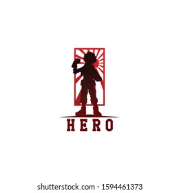 Hero and japan style logo