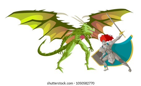 hero knight fighting a dragon